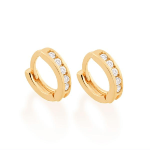 Argola Rommanel Com Zirconias Banhado Ouro 18k  523214