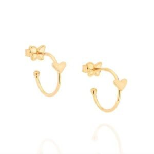 Argola Rommanel Com Coração Banhado a Ouro 18k  526665