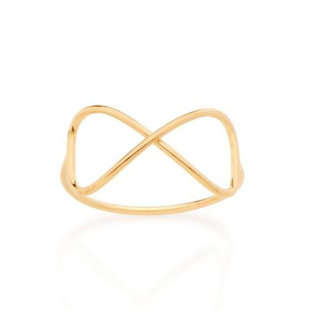 Anel Rommanel Fino Skinny Simbolo Infinito Vazado 512564 Tam 26