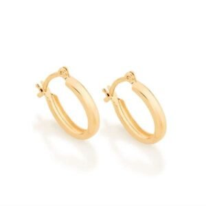 Argola Rommanel Lisa Oval Pequena Banhado a Ouro 18k 520902