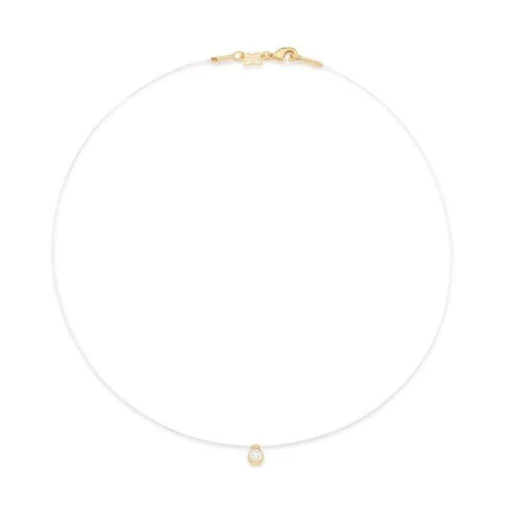 Gargantilha Folheado Rommanel Fio De Nylon Ponto De Luz - 531837