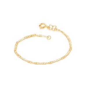 Pulseira Rommanel Infantil Pino Diamantado Banhada Ouro 18K 550744 Tam 14Cm