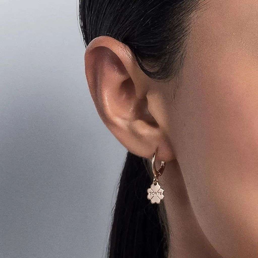 Brinco Argola Trevo Folheado a Ouro 527036 - Imagem 2