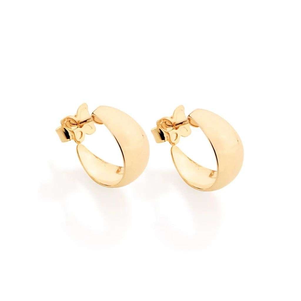 Brinco Folheado a Ouro Meia Argola 524526
