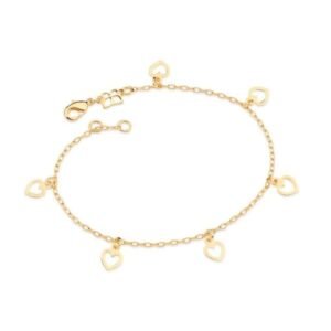 Pulseira Rommanel Corações Pendurados - 552008