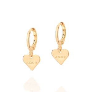 Brinco Argola Coração Folheado a Ouro 527045