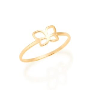 Anel Borboleta Rommanel Folheado a Ouro 18k - 512925 TAM 18
