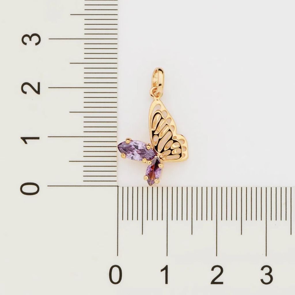 Pingente Borboleta Folheado a Ouro com Zircônias - tam.único 542678 - Imagem 2