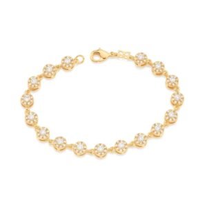 Pulseira Folheada A Ouro Com Zircônias - tam.19 552066