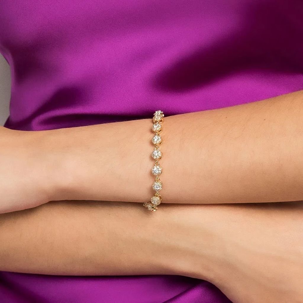 Pulseira Folheada A Ouro Com Zircônias - tam.19 552066 - Imagem 2
