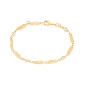 Pulseira Folheada A Ouro Com Zircônias - tam.20 552063