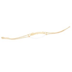 Pulseira Abençoada Com Corações Folheada A Ouro - tam.20 552056