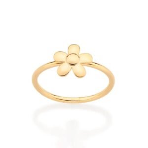 Anel Skinny Flor Folheado A Ouro 513294 TAM 22