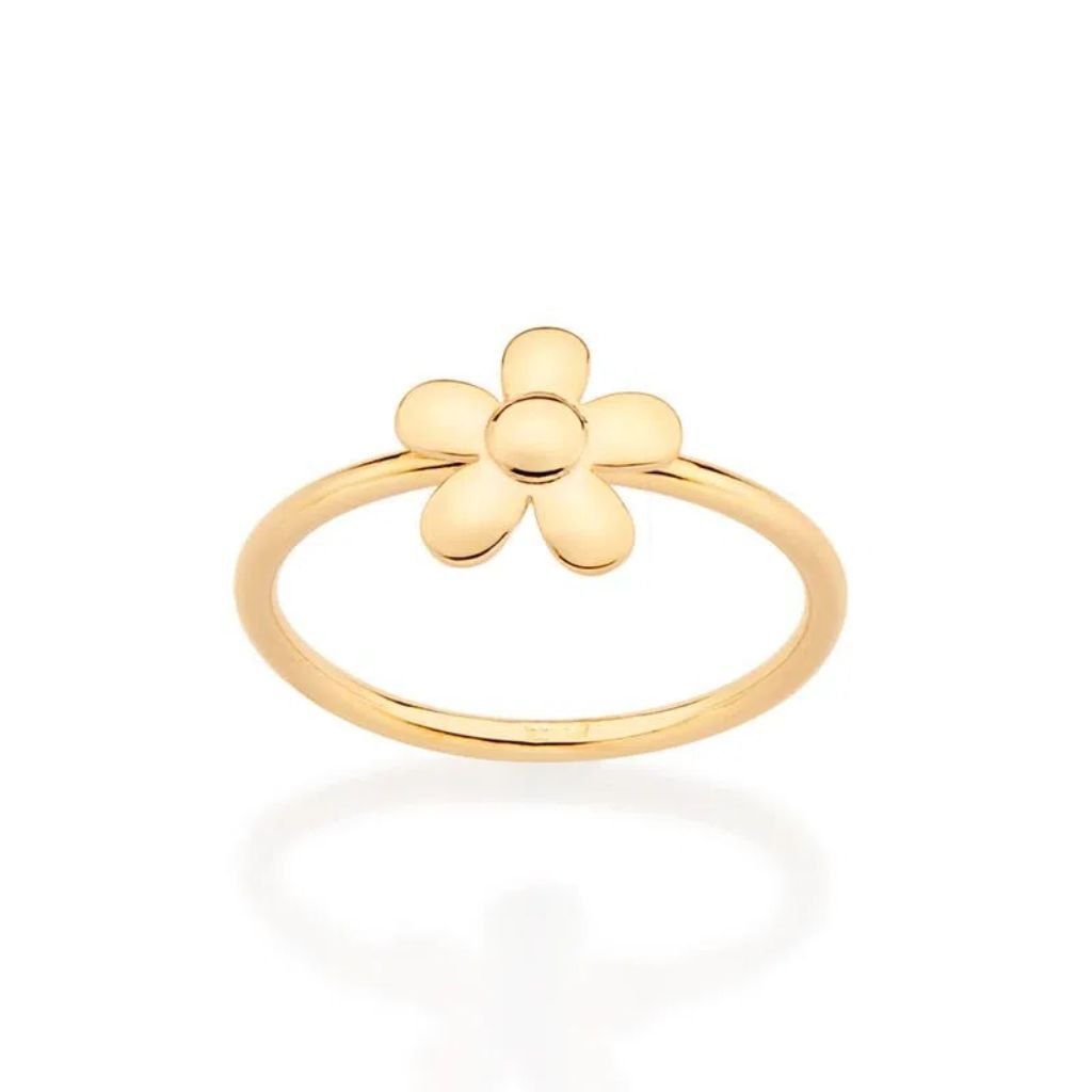 Anel Skinny Flor Folheado A Ouro 513294 TAM 22