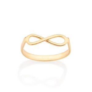Anel Skinny Infinito Folheado A Ouro 513303 TAM 16