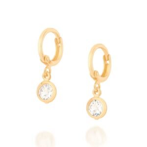 Brinco Argola Com Zircônias Folheado a Ouro - tam.único 526770