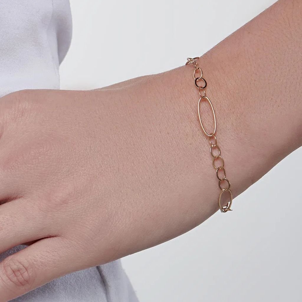 Pulseira Fio Elos Ovais Folheada A Ouro - tam.19 551657 - Imagem 2