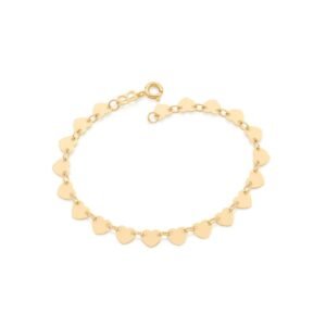 Pulseira Corações Folheada A Ouro 551696