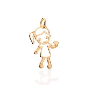 Pingente Folheado A Ouro Menina - tam.único 541304