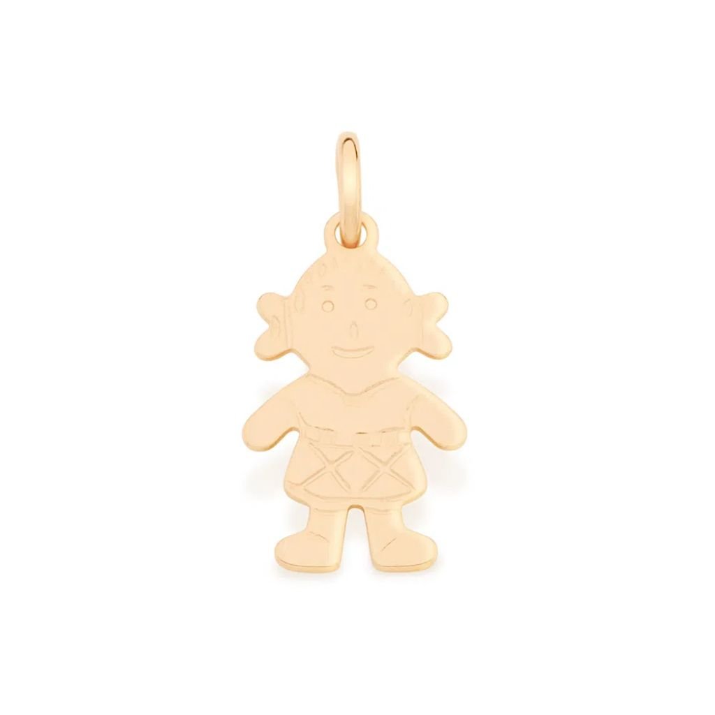 Pingente Folheado A Ouro Menina - tam.único 540176