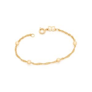 Pulseira Folheada A Ouro Com Bolas - tam.14 551392