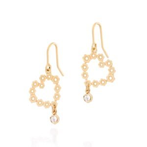 Brinco Folheado A Ouro Coração Com Zircônias - tam.único 525450