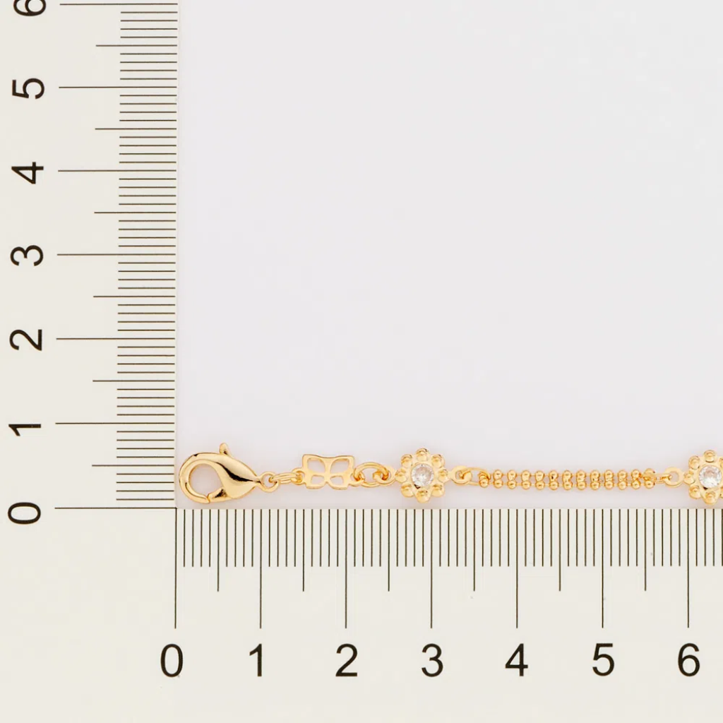 Pulseira Flores Folheado A Ouro Com Zircônias - tam.20 552091 - Imagem 3