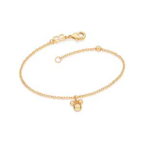 Pulseira Com Mickey Folheada A Ouro - tam.16 552126
