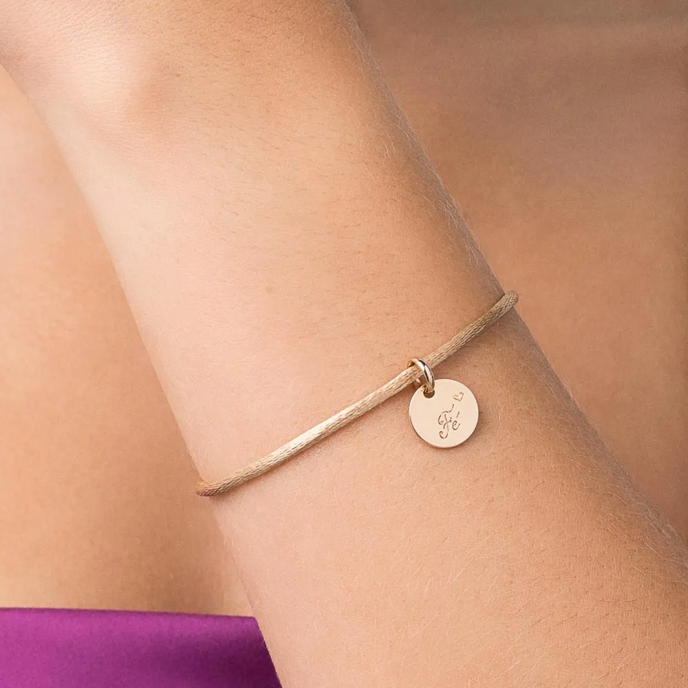 Pulseira Te Dedico Folheada a Ouro 18k Com Fio Acetinado e Pingente Escrito Fé - Tam.20 552116 - Imagem 2