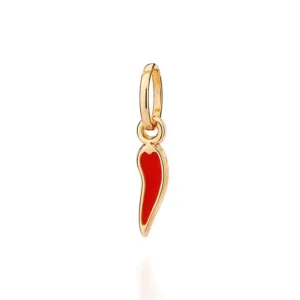 Pingente Pimenta Folheado a Ouro 18k Com Aplicação De Resina - 542741