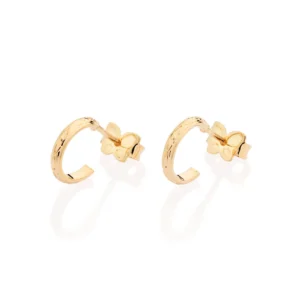 Brinco Meia Argola Pequena Folheada a Ouro 18k - 527212
