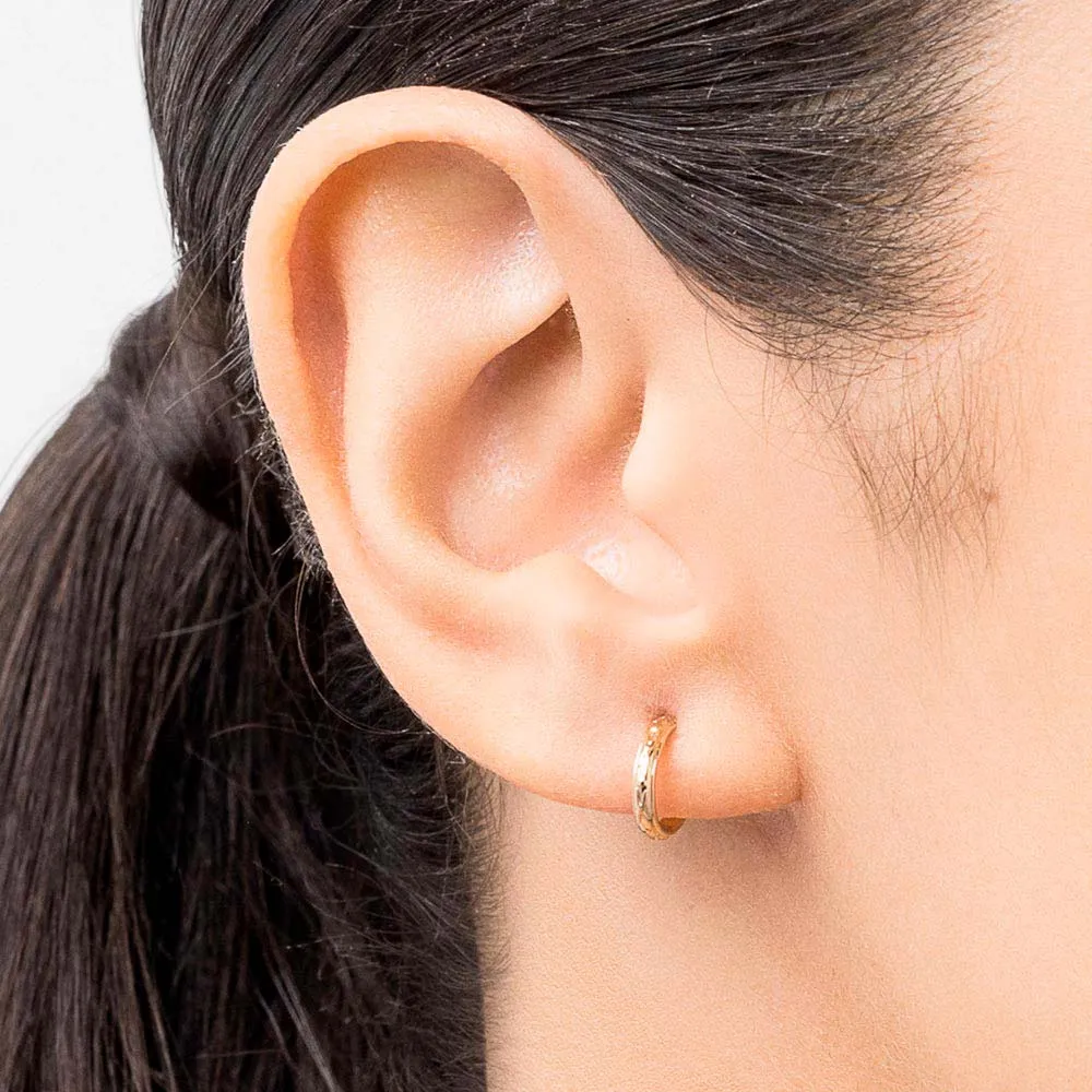 Brinco Meia Argola Pequena Folheada a Ouro 18k - 527212 - Imagem 2