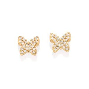 Brinco Borboleta Folheado a Ouro 18k Com Zircônias - 527215