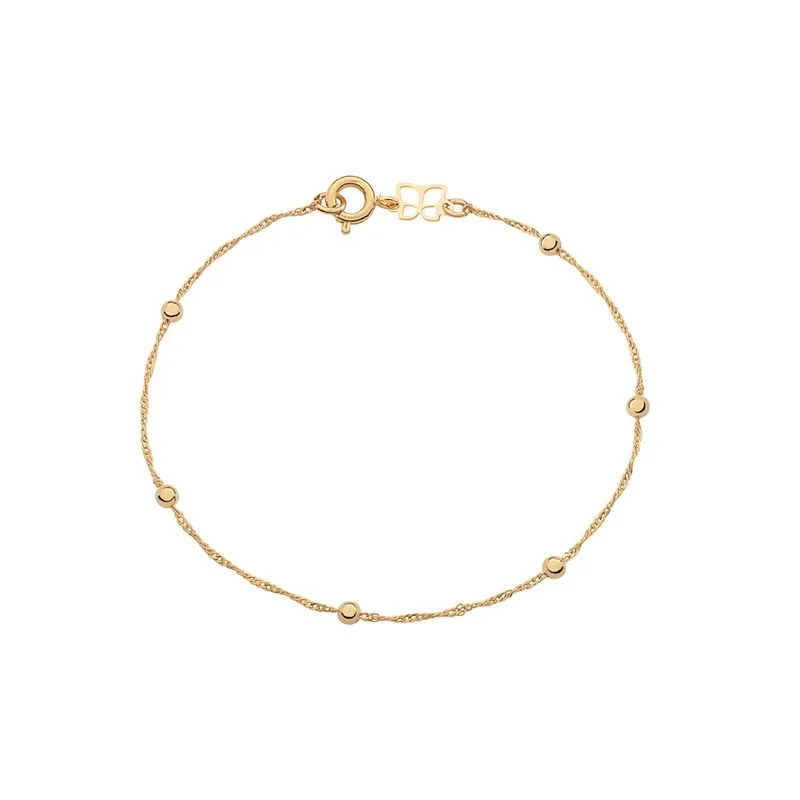 Pulseira Folheada a Ouro 18k Com Bolas - Tam.18 551203