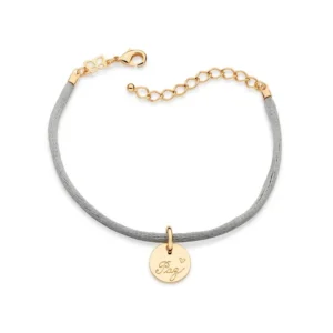 Pulseira Te Dedico Folheada a Ouro 18k Com Fio Acetinado e Pingente Escrito Paz - Tam.20 552118