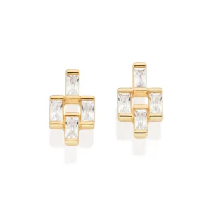 Brinco folheado a ouro 18k com zircônias - tam.único 5272640006