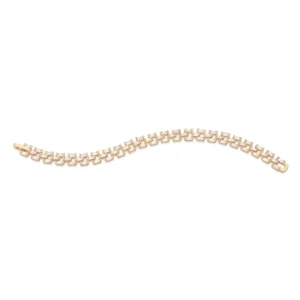 Pulseira Folheada a Ouro 18k Com Zircônias - Tam.17 552138