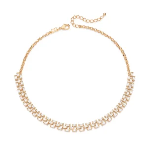 Chocker Folheada a Ouro 18k Com Zircônias - Tam.40 532509