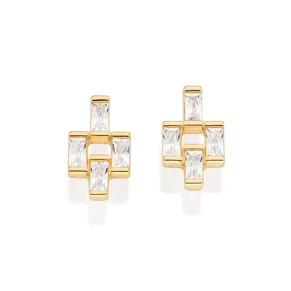Brinco Folheado a Ouro 18k Com Zircônias - 527264