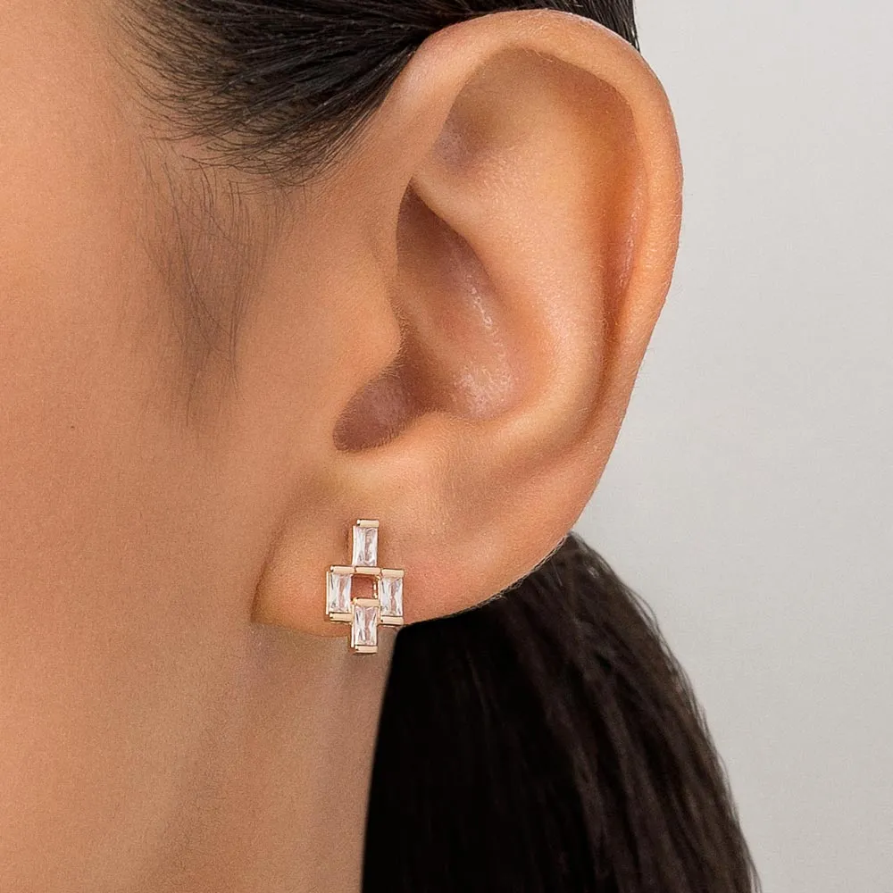 Brinco Folheado a Ouro 18k Com Zircônias - 527264 - Imagem 2