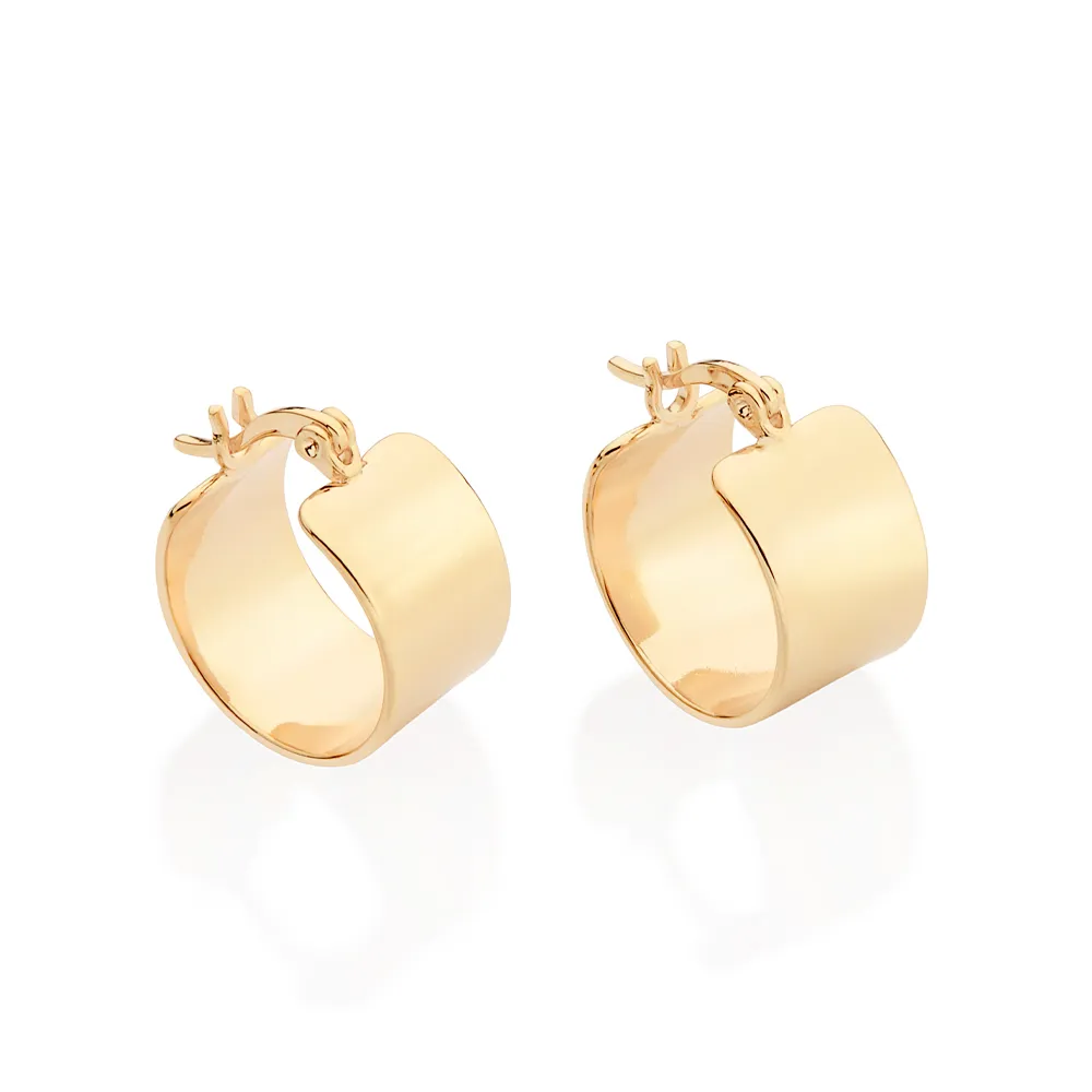Brinco Argola Lisa Folheado a Ouro 18k - 527246