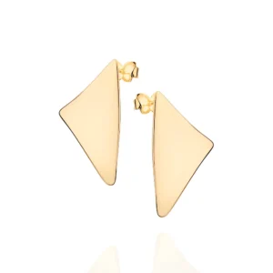 Brinco Botão Triangular Folheado a Ouro 18k - 527231