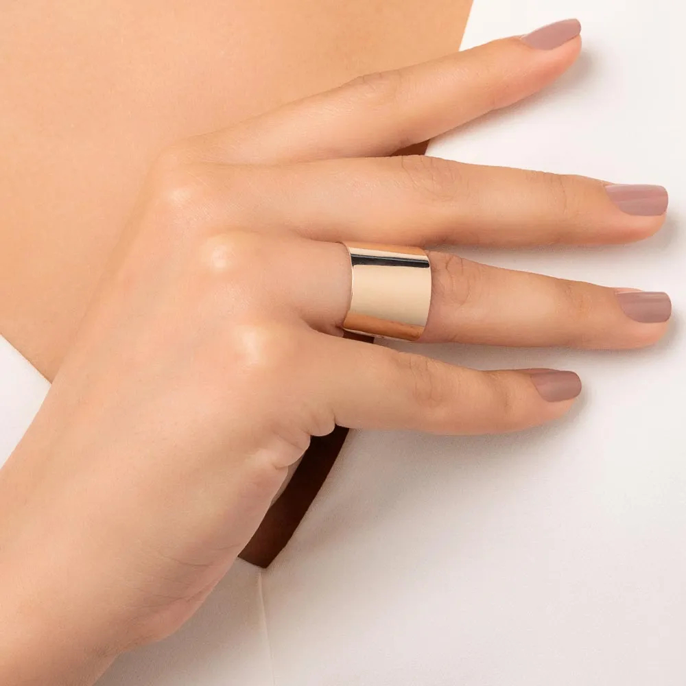 Anel Ajustável Liso Folheado a Ouro 18k - 513451 - Imagem 2
