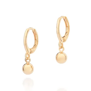 Brinco Argola Folheado a Ouro 18k Com Esferas - 527257