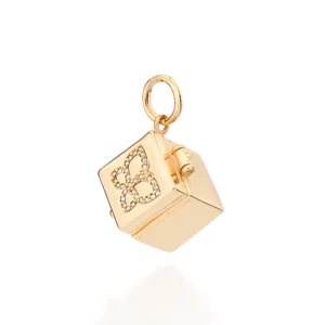 Pingente Caixa de Bailarina Com Espelho Folheado a Ouro 18k - 542800