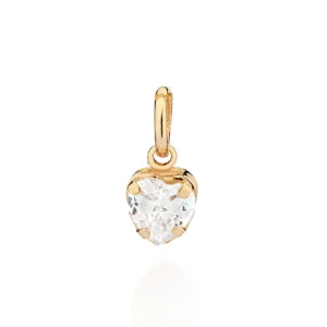 Pingente Solitário Coração Folheado a Ouro 18k Zom Zircônia - 542790