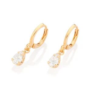 Brinco Argola Folheado a Ouro 18k Com Zircônias - 527237