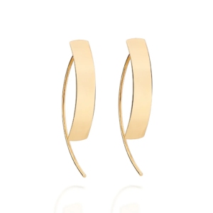 Brinco Meia Argola Liso Banhado A Ouro 18k - tam.único 527275