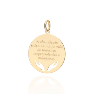 Pingente Com Frase Banhado A Ouro 18k - tam.único 542813