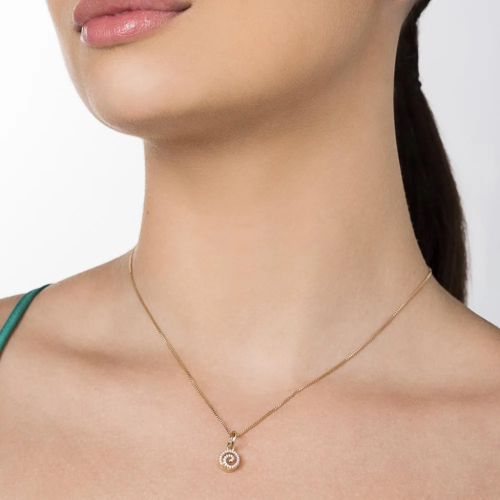 Pingente Aspiral Banhado A Ouro 18k Com Zircônias - tam.único 542814 - Imagem 2